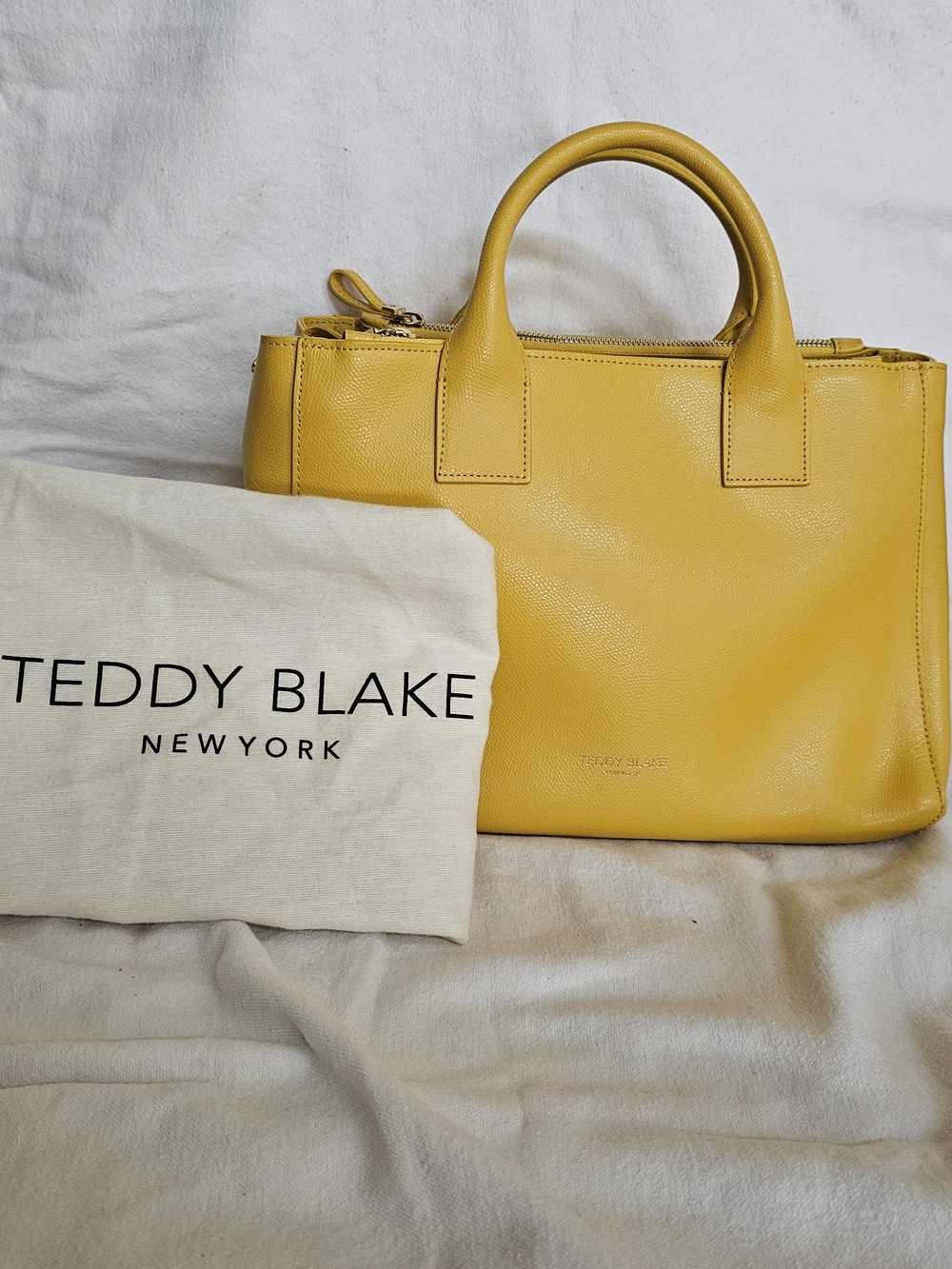 Teddy Blake Yellow Palmelatto Leather Top-Handle Bag